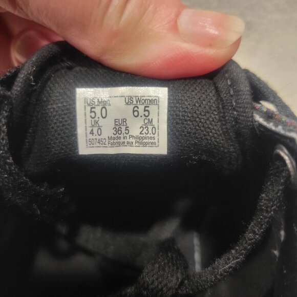 VANS Old Skool Black Glitter/Metallic Sneakers - Unisex Size: W-6.5, M 5 - Picture 6 of 10